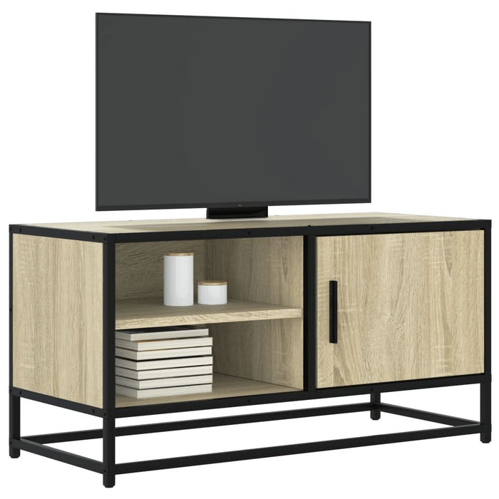 Dulap TV, stejar sonoma, 80x34,5x40 cm, lemn prelucrat și metal - WALTI WALTI