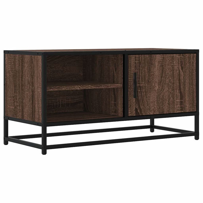 Dulap TV, stejar maro, 80x34,5x40 cm, lemn prelucrat și metal - WALTI WALTI