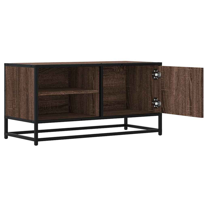 Dulap TV, stejar maro, 80x34,5x40 cm, lemn prelucrat și metal - WALTI WALTI