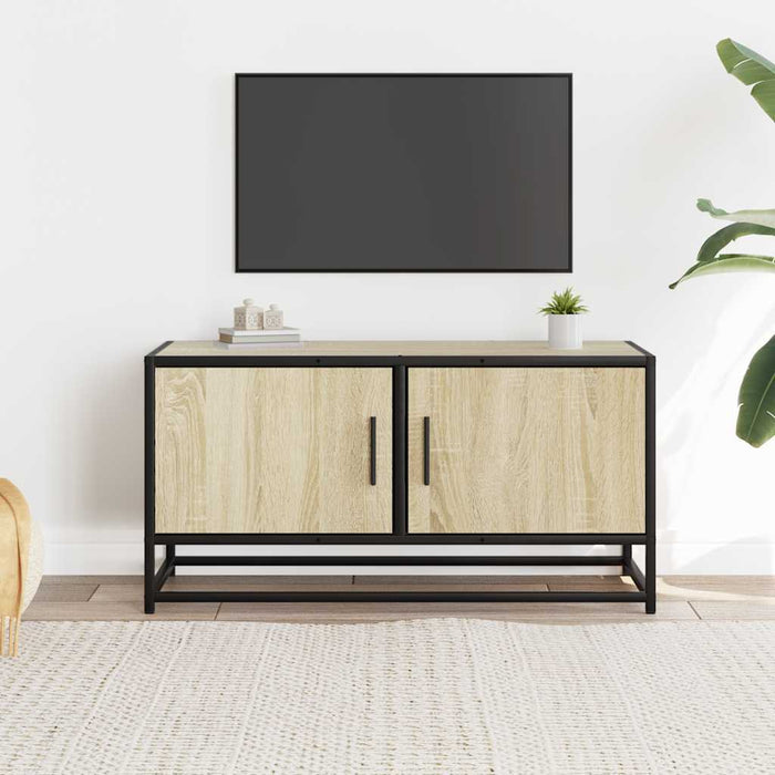 Dulap TV, stejar sonoma, 80x34,5x40 cm, lemn prelucrat și metal - WALTI WALTI