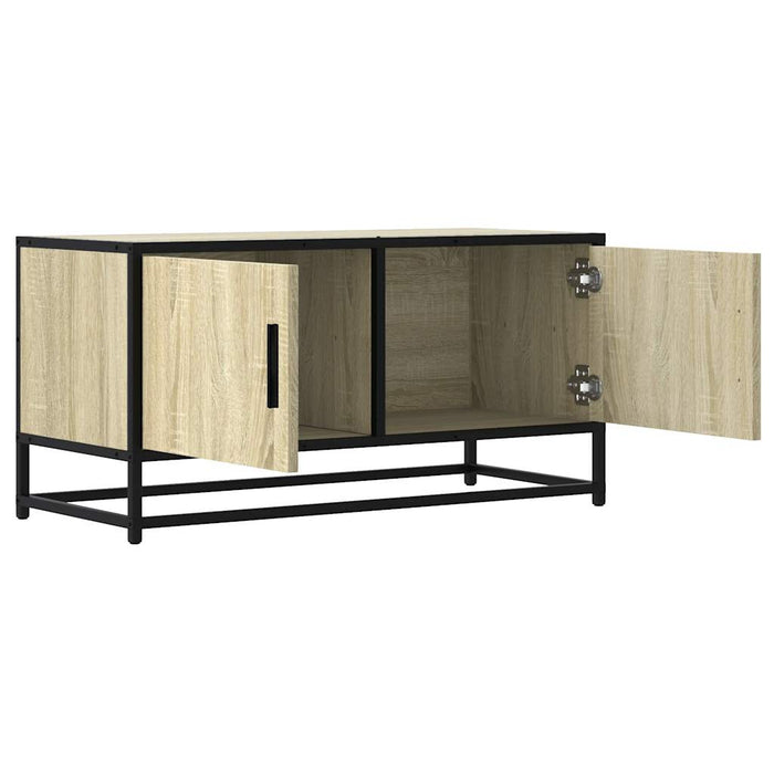 Dulap TV, stejar sonoma, 80x34,5x40 cm, lemn prelucrat și metal - WALTI WALTI