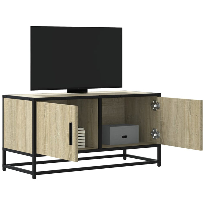 Dulap TV, stejar sonoma, 80x34,5x40 cm, lemn prelucrat și metal - WALTI WALTI