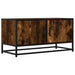 Dulap TV stejar fumuriu, 80x34,5x40 cm, lemn prelucrat și metal - WALTI WALTI