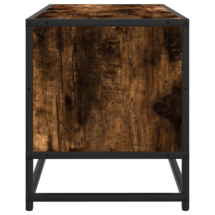 Dulap TV stejar fumuriu, 80x34,5x40 cm, lemn prelucrat și metal - WALTI WALTI
