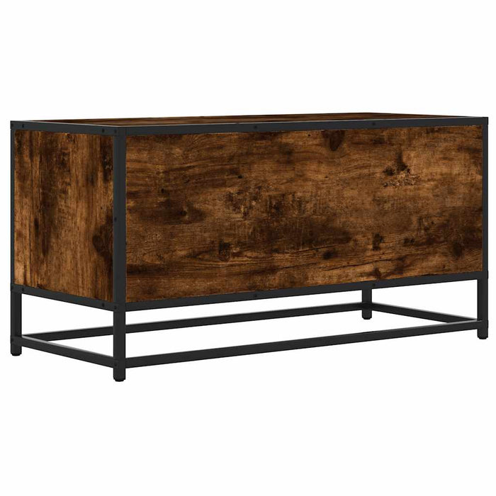 Dulap TV stejar fumuriu, 80x34,5x40 cm, lemn prelucrat și metal - WALTI WALTI