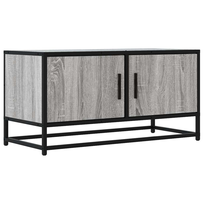 Dulap TV, gri sonoma, 80x34,5x40 cm, lemn prelucrat și metal WALTI