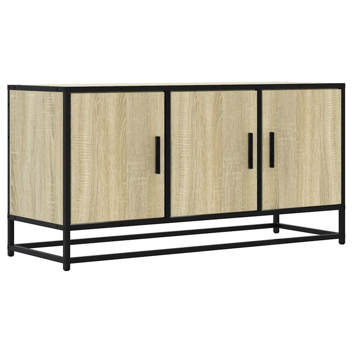 Dulap TV stejar sonoma, 100x35x50 cm lemn prelucrat și metal - WALTI WALTI
