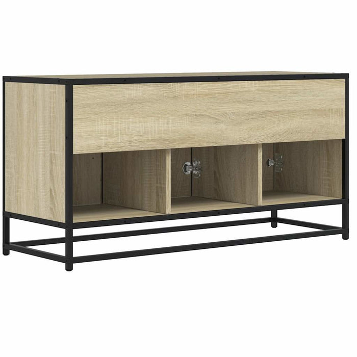 Dulap TV stejar sonoma, 100x35x50 cm lemn prelucrat și metal - WALTI WALTI