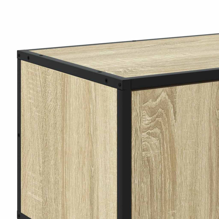 Dulap TV stejar sonoma, 100x35x50 cm lemn prelucrat și metal - WALTI WALTI
