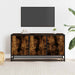 Dulap TV stejar fumuriu, 100x35x50 cm lemn prelucrat și metal - WALTI WALTI
