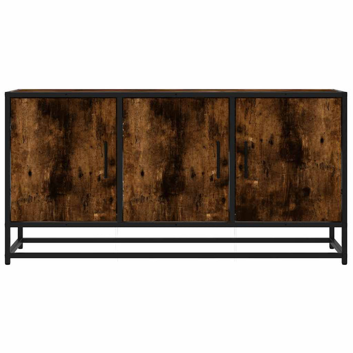 Dulap TV stejar fumuriu, 100x35x50 cm lemn prelucrat și metal - WALTI WALTI