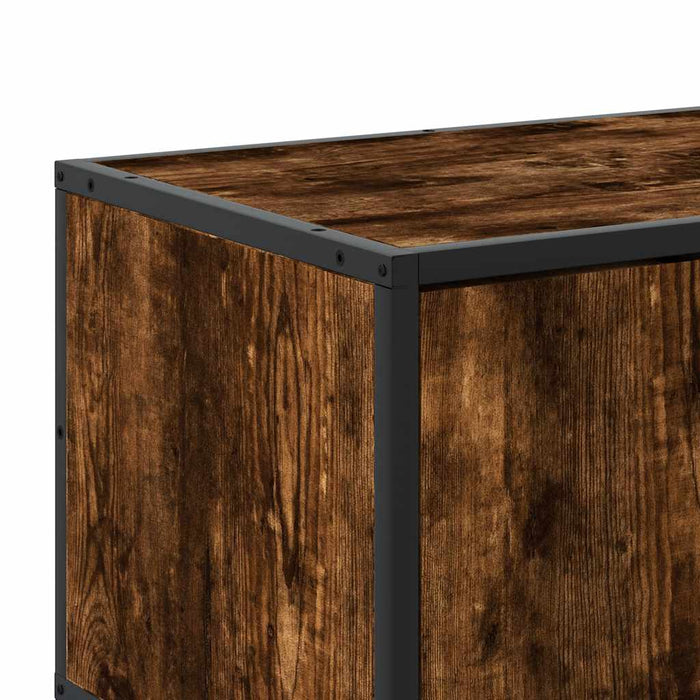 Dulap TV stejar fumuriu, 100x35x50 cm lemn prelucrat și metal - WALTI WALTI