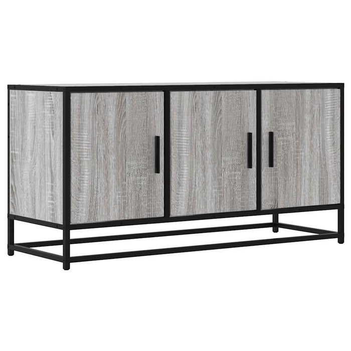 Dulap TV gri sonoma, 100x35x50 cm lemn prelucrat și metal - WALTI WALTI