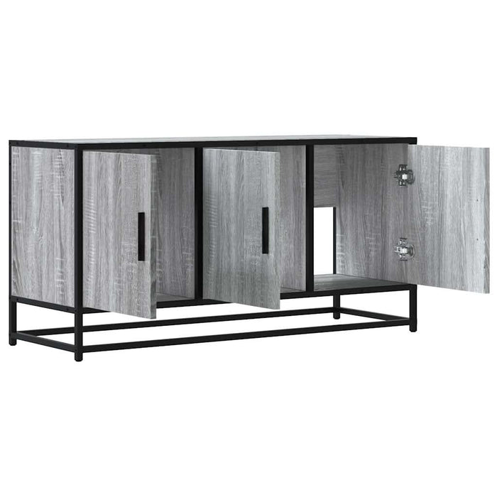 Dulap TV gri sonoma, 100x35x50 cm lemn prelucrat și metal - WALTI WALTI
