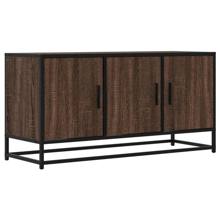 Dulap TV stejar maro, 100x35x50 cm lemn prelucrat și metal - WALTI WALTI