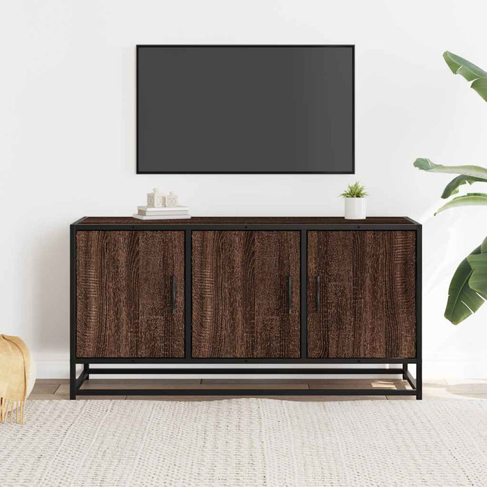 Dulap TV stejar maro, 100x35x50 cm lemn prelucrat și metal - WALTI WALTI
