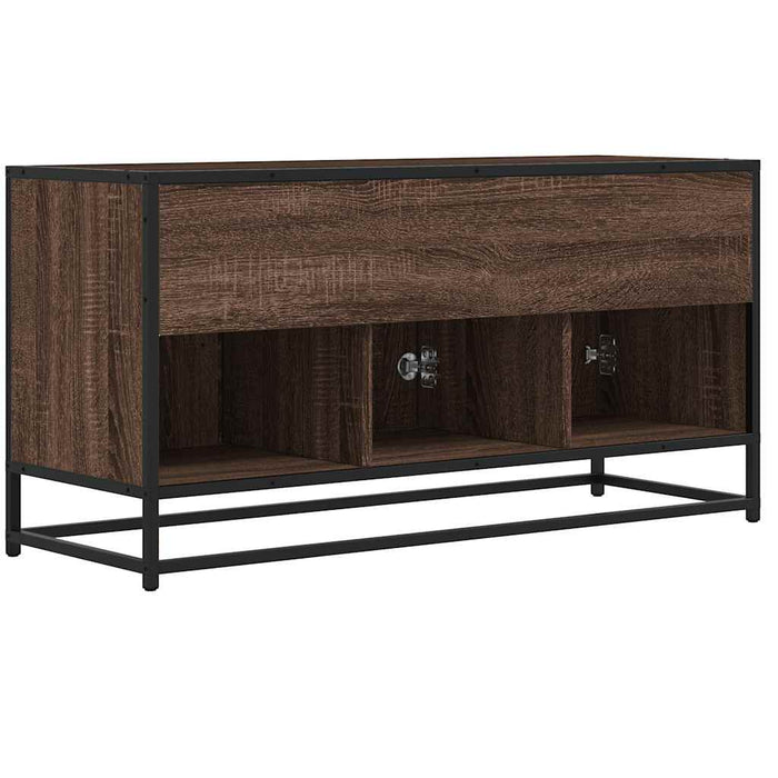 Dulap TV stejar maro, 100x35x50 cm lemn prelucrat și metal - WALTI WALTI