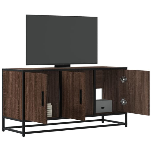 Dulap TV stejar maro, 100x35x50 cm lemn prelucrat și metal - WALTI WALTI