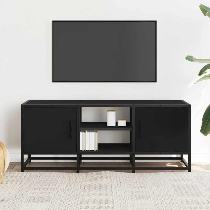Dulap TV, negru, 100x35x41 cm, lemn prelucrat și metal - WALTI WALTI