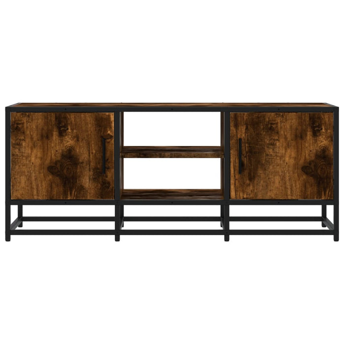 Dulap TV stejar fumuriu, 100x35x41 cm lemn prelucrat și metal - WALTI WALTI
