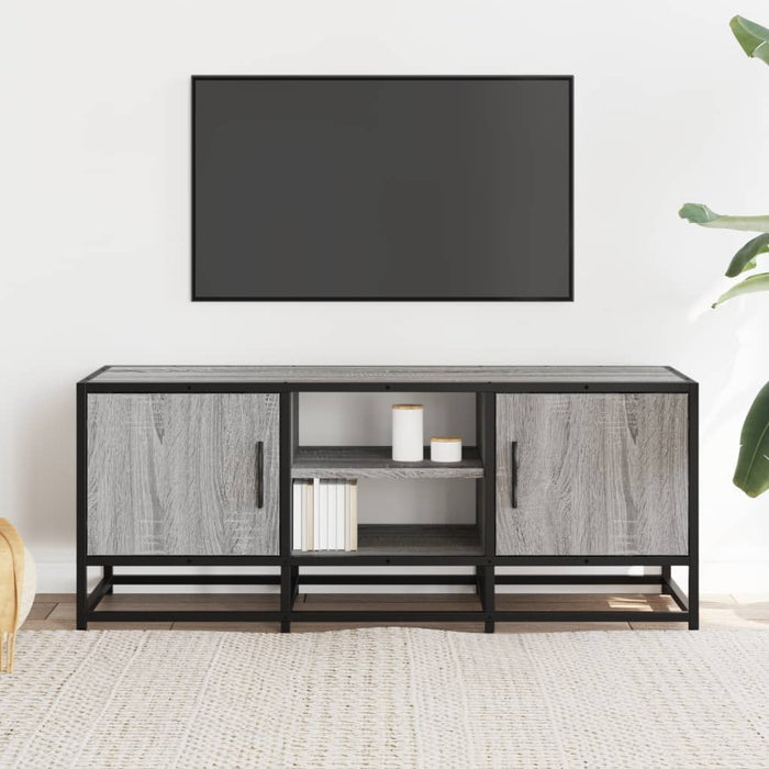 Dulap TV, gri sonoma, 100x35x41 cm, lemn prelucrat și metal - WALTI WALTI