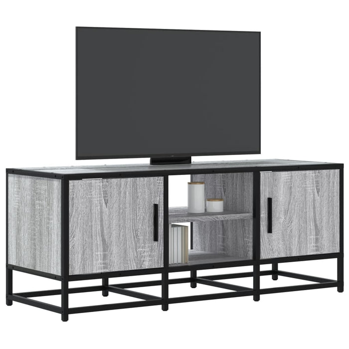 Dulap TV, gri sonoma, 100x35x41 cm, lemn prelucrat și metal - WALTI WALTI