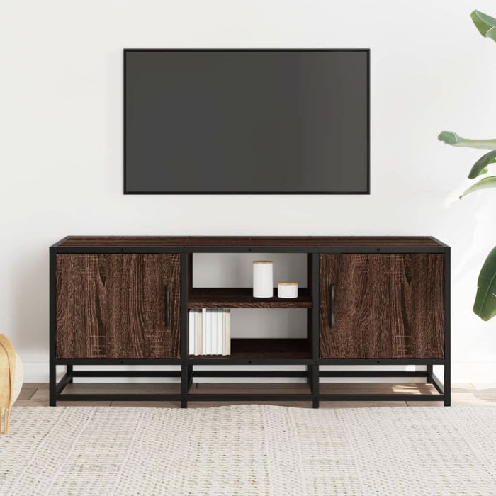 Dulap TV, stejar maro, 100x35x41 cm, lemn prelucrat și metal - WALTI WALTI
