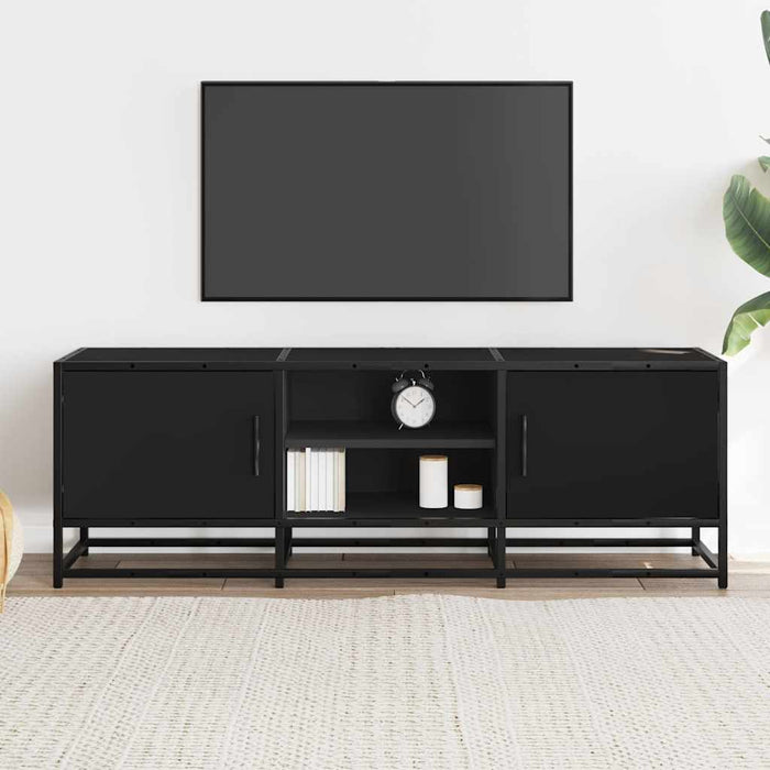 Dulap TV, negru, 120x35x41 cm, lemn prelucrat și metal - WALTI WALTI