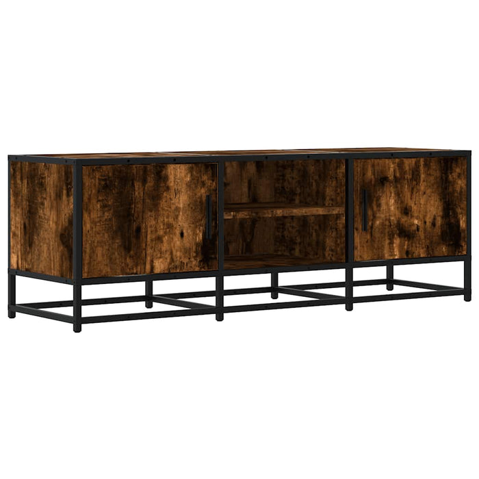Dulap TV stejar fumuriu, 120x35x41 cm lemn prelucrat și metal - WALTI WALTI