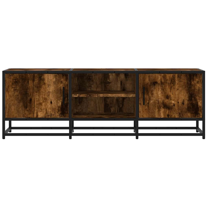 Dulap TV stejar fumuriu, 120x35x41 cm lemn prelucrat și metal - WALTI WALTI