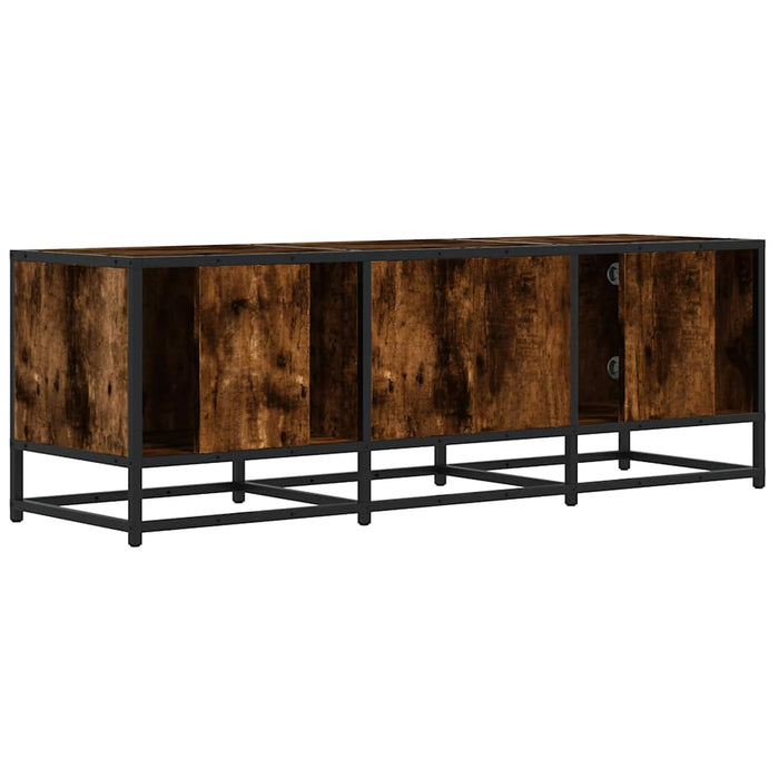 Dulap TV stejar fumuriu, 120x35x41 cm lemn prelucrat și metal - WALTI WALTI