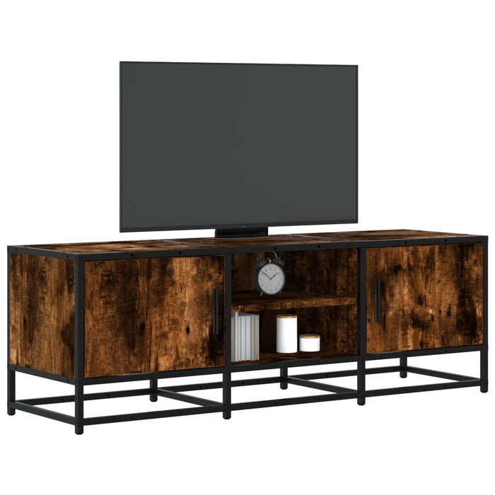 Dulap TV stejar fumuriu, 120x35x41 cm lemn prelucrat și metal - WALTI WALTI