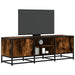Dulap TV stejar fumuriu, 120x35x41 cm lemn prelucrat și metal - WALTI WALTI