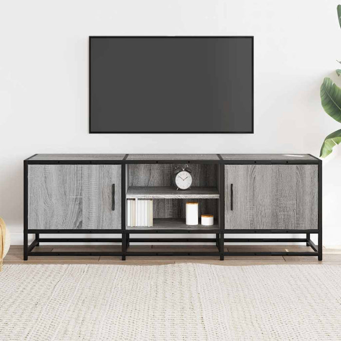 Dulap TV, gri sonoma, 120x35x41 cm, lemn prelucrat și metal WALTI