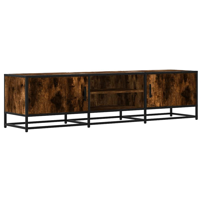 Dulap TV stejar fumuriu, 160x35x41 cm lemn prelucrat și metal - WALTI WALTI