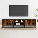 Dulap TV stejar fumuriu, 160x35x41 cm lemn prelucrat și metal - WALTI WALTI