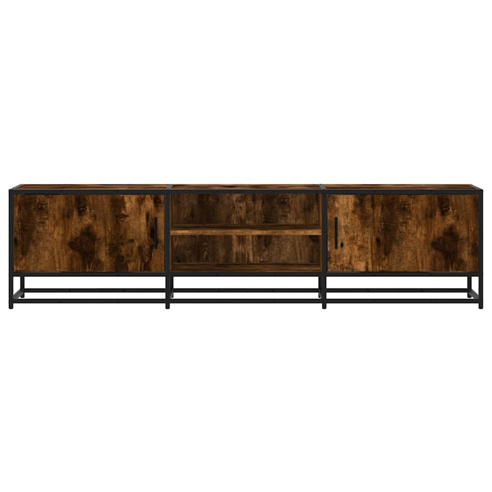 Dulap TV stejar fumuriu, 160x35x41 cm lemn prelucrat și metal - WALTI WALTI