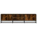 Dulap TV stejar fumuriu, 160x35x41 cm lemn prelucrat și metal - WALTI WALTI
