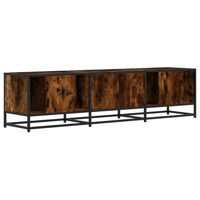 Dulap TV stejar fumuriu, 160x35x41 cm lemn prelucrat și metal - WALTI WALTI