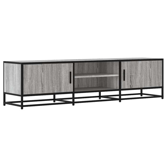 Dulap TV gri sonoma, 160x35x41 cm lemn prelucrat și metal - WALTI WALTI