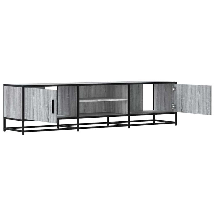Dulap TV gri sonoma, 160x35x41 cm lemn prelucrat și metal - WALTI WALTI