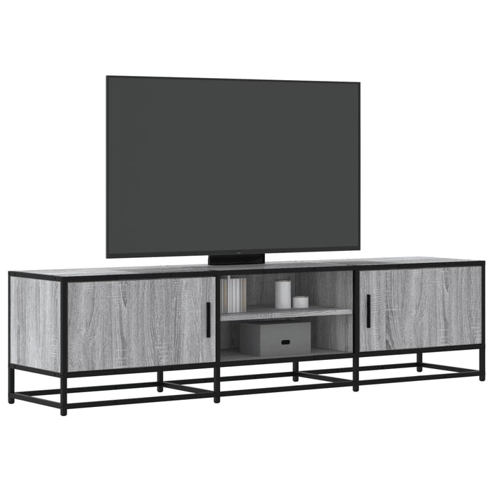 Dulap TV gri sonoma, 160x35x41 cm lemn prelucrat și metal - WALTI WALTI