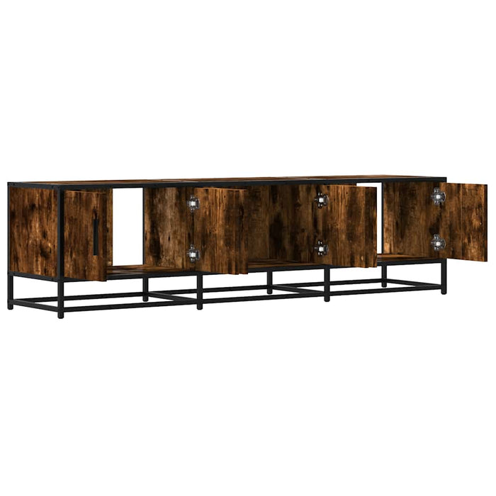 Dulap TV stejar fumuriu, 150x35x41 cm lemn prelucrat și metal WALTI