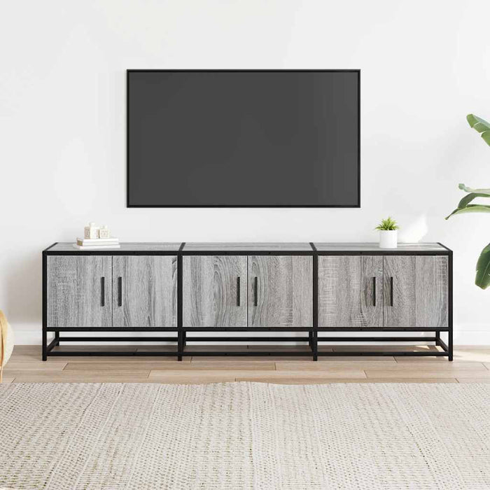 Dulap TV, gri sonoma, 150x35x41 cm, lemn prelucrat și metal - WALTI WALTI