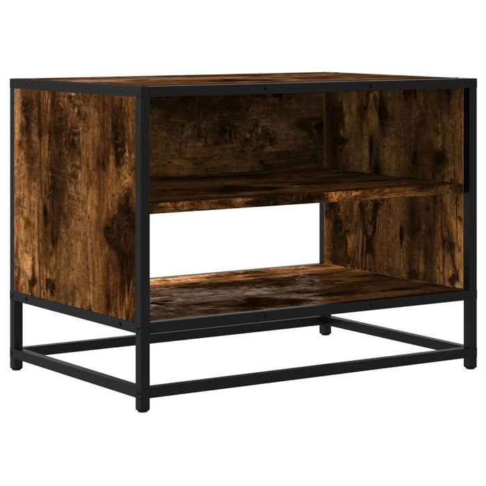 Comodă TV, stejar fumuriu, 61x40x46 cm lemn prelucrat și metal - WALTI WALTI
