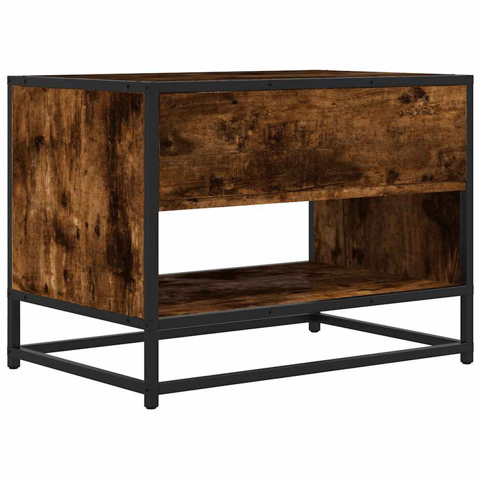 Comodă TV, stejar fumuriu, 61x40x46 cm lemn prelucrat și metal - WALTI WALTI