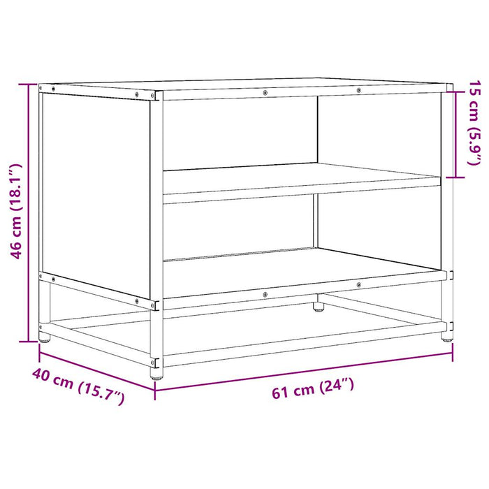 Comodă TV, stejar fumuriu, 61x40x46 cm lemn prelucrat și metal - WALTI WALTI