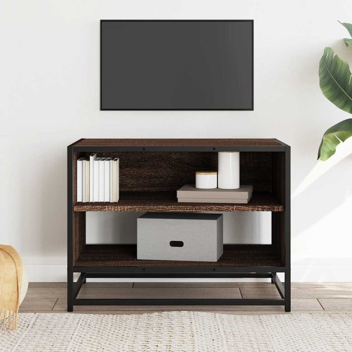Comodă TV, stejar maro, 61x40x46 cm lemn prelucrat și metal - WALTI WALTI