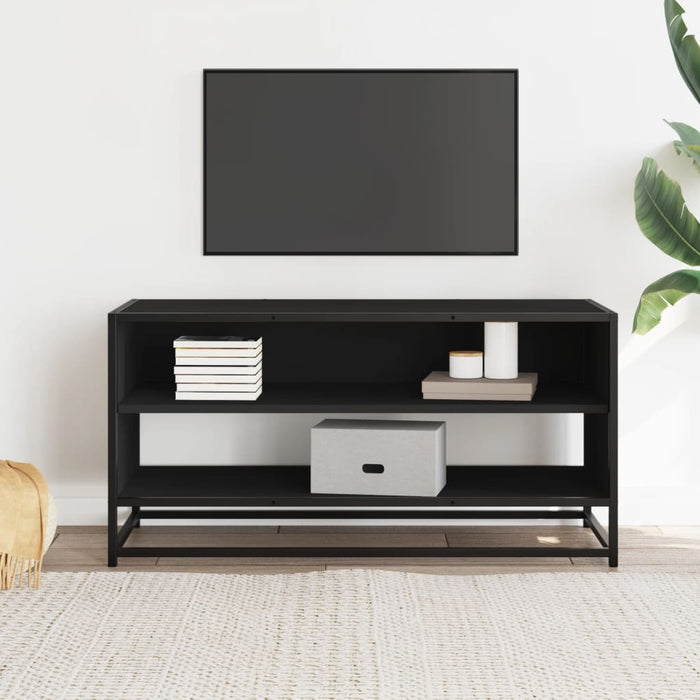 Dulap TV, negru, 91x40x46 cm, lemn prelucrat și metal - WALTI WALTI