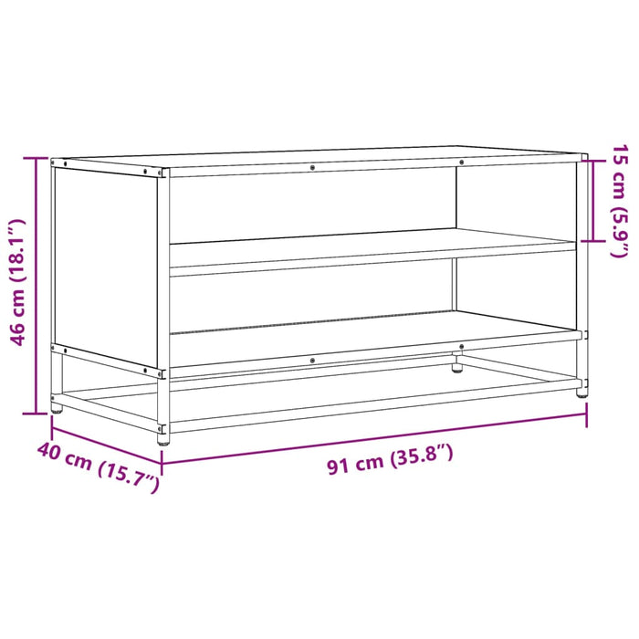 Comodă TV, stejar sonoma, 91x40x46 cm, lemn prelucrat și metal - WALTI WALTI